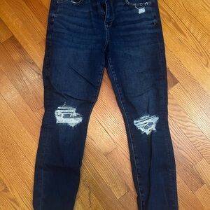 American Eagle Outfitters Dark Blue Distressed Jeggings